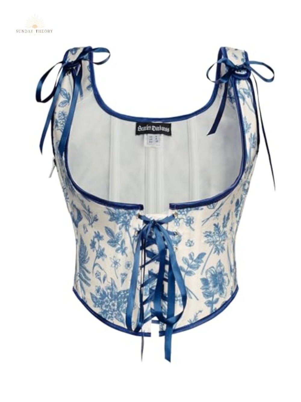 Boned Renaissance Underbust Corset Top Lace-Up Zip
